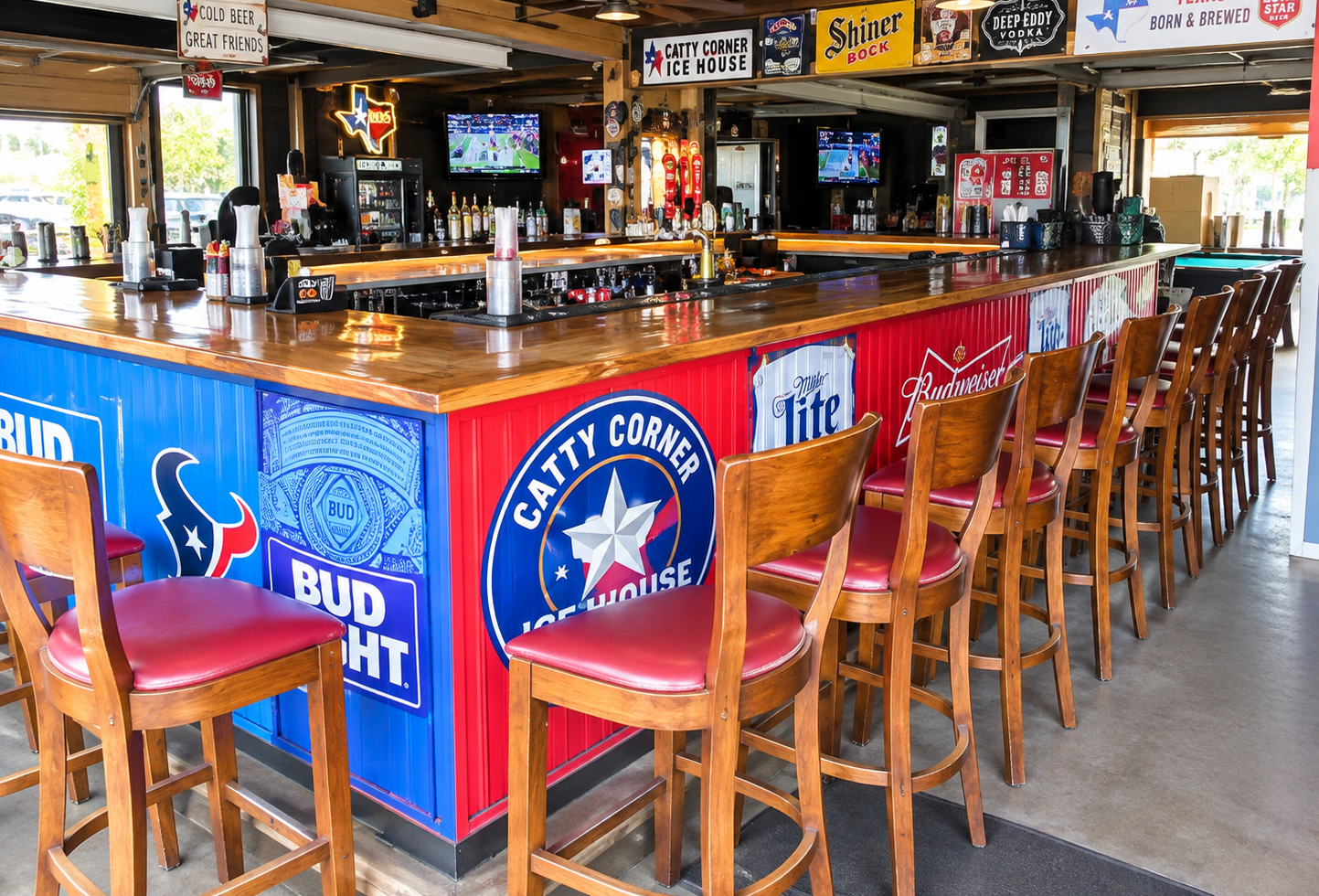 Bar interior at Catty-Corner Ice House